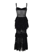 Gothic Tiered Lace Corset Dress