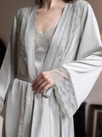 Sage Whisper Lace Nightgown Set