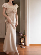 Victorian Lace Collar Cream Nightgown