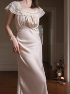 Victorian Lace Collar Cream Nightgown