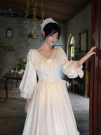 White Lace Blossom Fairytale Dress