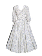 Blue Garden Cotton Vintage Dress