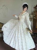 Blue Garden Cotton Vintage Dress