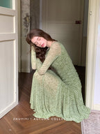 Olive Textured Long Dress