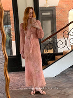Blush Rose Tie-Front Chiffon Dress