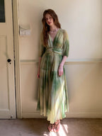 Watercolor Meadow Green Dress
