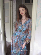 Botanical Vintage Floral Chiffon Dress