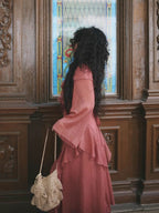 Rose Ruffle Vintage Dusty Pink Dress