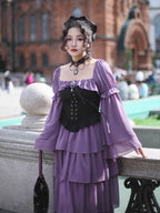Violet Corset Tiered Ruffle Dress