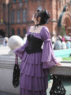 Violet Corset Tiered Ruffle Dress