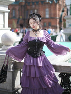 Violet Corset Tiered Ruffle Dress