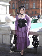 Violet Corset Tiered Ruffle Dress