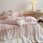 Rosy Whispers Ruffle Bedding Set