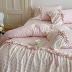 Rosy Whispers Ruffle Bedding Set