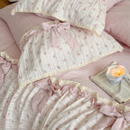 Rosy Whispers Ruffle Bedding Set