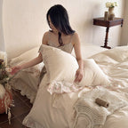 Cream Rose Garden Bedding Set