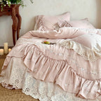 Butterfly Lace Ruffle Bedding Set