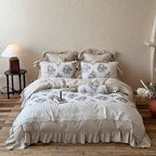 Vintage Grey Rose Lace Bedding Set