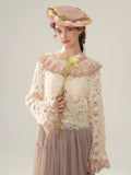 Rose Embroidered Lace Cotton Blouse