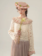 Rose Embroidered Lace Cotton Blouse
