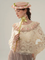 Rose Embroidered Lace Cotton Blouse