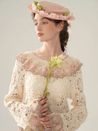 Rose Embroidered Lace Cotton Blouse