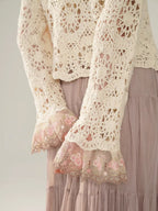 Rose Embroidered Lace Cotton Blouse