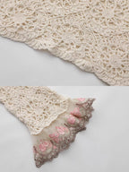 Rose Embroidered Lace Cotton Blouse