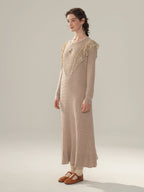 Vintage Lace Collar Knit Long Dress