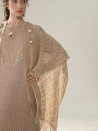 Vintage Lace Collar Knit Long Dress