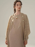 Vintage Lace Collar Knit Long Dress