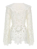 Floral Cutwork Lace Embroidered Collar Blouse