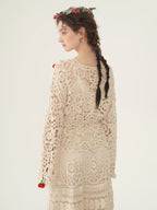 Cherry Garden Crochet Lace Blouse