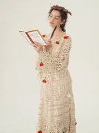 Cherry Garden Crochet Lace Blouse