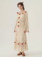 Cherry Garden Crochet Lace Blouse