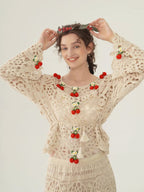 Cherry Garden Crochet Lace Blouse