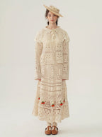 Vintage Lace Collar Crochet Blouse