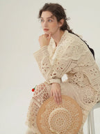 Vintage Lace Collar Crochet Blouse