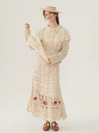 Vintage Lace Collar Crochet Blouse