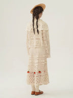 Vintage Lace Collar Crochet Blouse