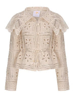Vintage Lace Collar Crochet Blouse
