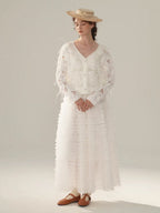 Vintage Lace Collar Crochet Blouse