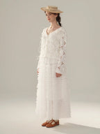 Vintage Lace Collar Crochet Blouse