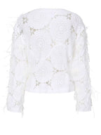 Vintage Lace Collar Crochet Blouse