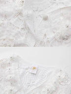 Vintage Lace Collar Crochet Blouse