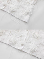 Vintage Lace Collar Crochet Blouse