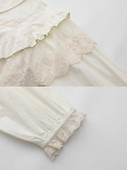 Forest Berry Lace Collar Blouse
