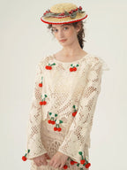 Cherry Crochet Garden Blouse