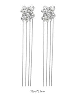 Crystal Bloom Long Chain Earrings