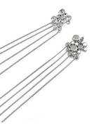 Crystal Bloom Long Chain Earrings